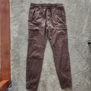 2 Pairs Hollister Men's Cargo Joggers-Dark Brown And Blue
